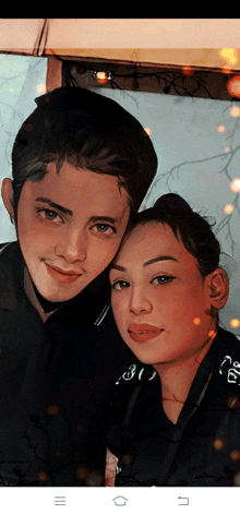 a drawing of a boy and a girl with the number 31 on their faces