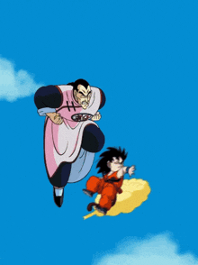 a cartoon drawing of a person kicking another person with a burst of light coming out of their butt