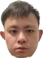 a close up of a man 's face with a serious look on his face