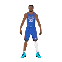 a basketball player wearing a thunder 22 jersey