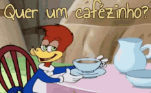Pica-pau / Quer Um Café? Cafézinho / Chá GIF - Woody Woodpecker Coffee Woody Woodpecker Brasil GIFs