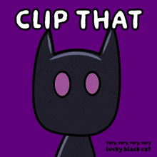 clip that very very very very lucky black cat with purple eyes