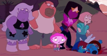 a group of cartoon characters are standing next to each other including garnet and pearl