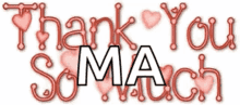 Thank You So Much Hearts GIF
