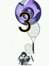a purple circle with a flower and the number 2