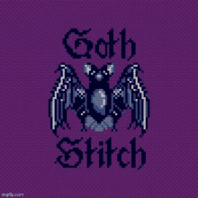 goth stitch bat cross stitch cross stitch bat