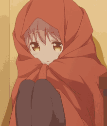 Anime Girl Blanket GIF - Anime Girl Blanket Shy GIFs