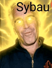 a picture of a man with sybau written above his head