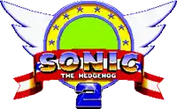 a logo for sonic the hedgehog 2 with wings and a ribbon