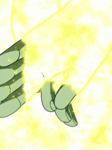a drawing of a person with a yellow light coming out of it