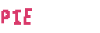 a white background with the word pie in pink letters