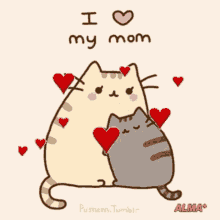 I Love My Mom Love GIF - I Love My Mom Love Cat Hungging GIFs