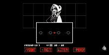 a black and white screenshot of a video game with a character standing in a square .
