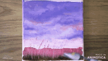 a painting of a purple sky is made in animoto