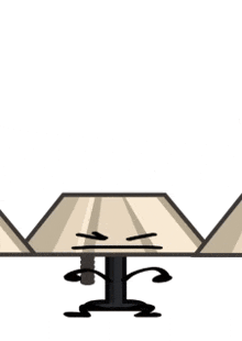 a cartoon drawing of a lamp with a face on it