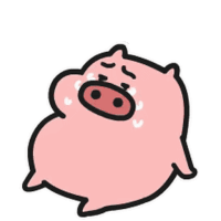 a cartoon pig is laying down and crying with its eyes closed .