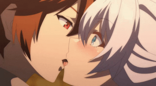 Anime Wet Kiss GIFs | Tenor