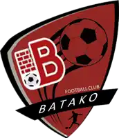 a logo for batako football club shows a soccer ball