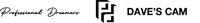 a black and white logo for daves cam professional drummers