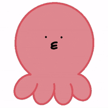 pink cute funny octopus dizzy