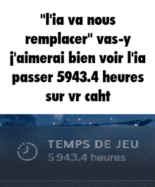 a sign that says " temps de jeu " on the bottom