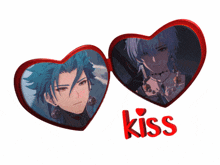 a pair of heart shaped sunglasses with the word kiss below