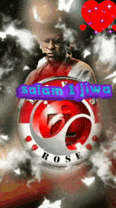 a picture of a man with the words salam 1 jiwa written above him