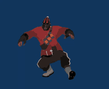 a cartoon character wearing a gas mask and a beanie