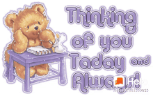 thinking of you day dreaming teddy bear sparkles