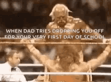 Wrestling Dropping Off GIF