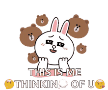Miss You Brown And Cony GIF - Miss You Brown And Cony Thinking GIFs