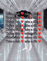 a man in a space suit is holding an umbrella with the words take a dah written on it