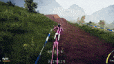 a video game shows a person riding a bike and the number 29529