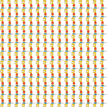 a seamless pattern of bart simpson 's faces on a white background