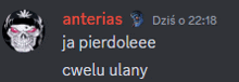 a picture of a skull with a marijuana leaf on it and the words ja pierdoleee cwelu ulany