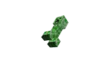 a green minecraft creeper is laying down on a white surface