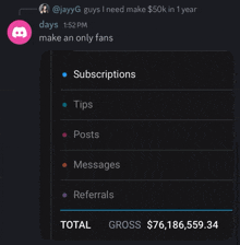 a screenshot of a conversation between jayyg and a discord user