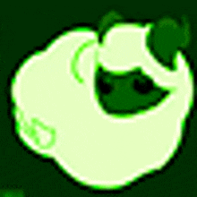 a glow in the dark drawing of a frog with its mouth open .