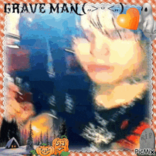 a picture of a person with the name graveman on the top
