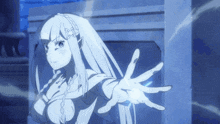 a girl with white hair and a bow on her head
