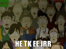 a group of cartoon characters with the words hetk ee jrr written on the bottom