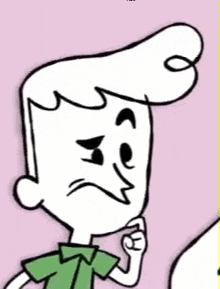 a black and white drawing of a cartoon character with an angry look on his face .