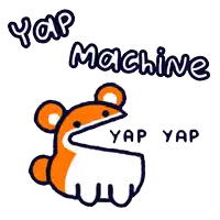 a drawing of a hamster with the words yap machine written above it
