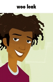 a picture of a cartoon character with the words woo leak below him
