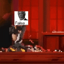 a picture of a man with a beard and the word false below it