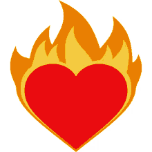 flaming heart heart joypixels fire flame
