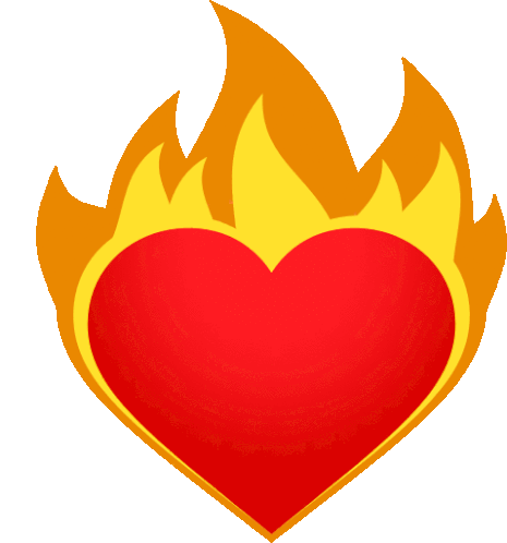 Flaming Heart Heart Sticker - Flaming Heart Heart Joypixels - Discover ...