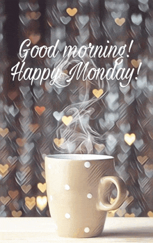 Celestra Monday Coffee Hearts GIF