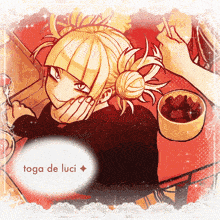 a drawing of a girl with the name toga de luci on it