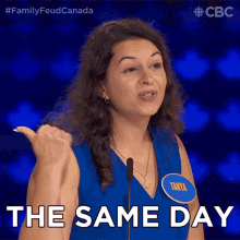 The Same Day Tanya GIF - The Same Day Tanya Family Feud Canada GIFs